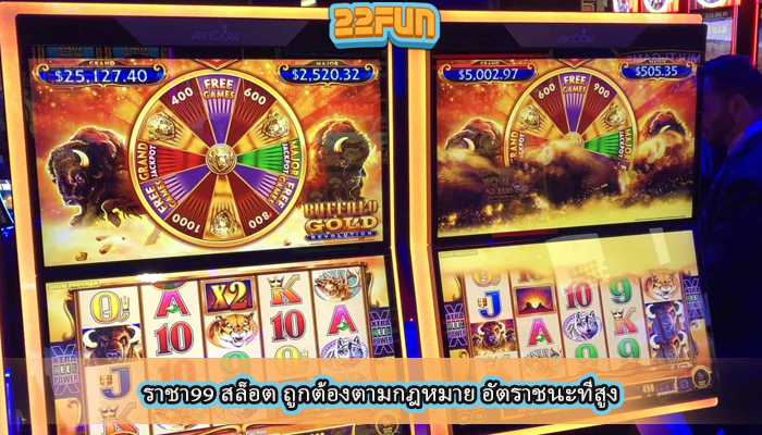 ราชา99 สล็อต ถูกต้องตามกฎหมาย อัตราชนะที่สูง